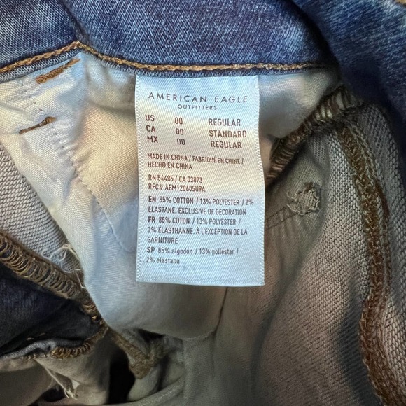 American Eagle Outfitters Distressed High Rise Jegging Denim Jeans Stretch 00 - Picture 3 of 11
